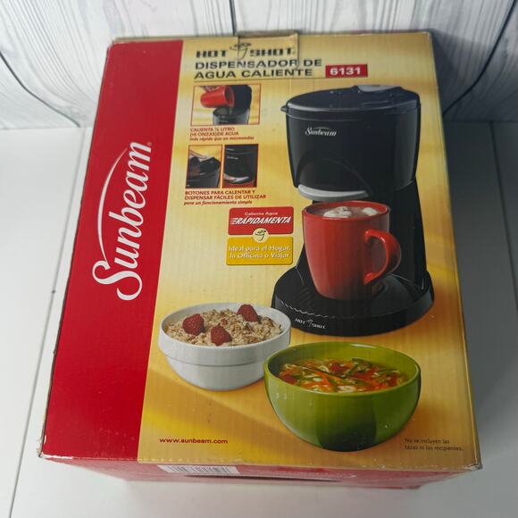 Sunbeam 6131 Hot Shot Water Dispenser 6131 Black Open Box Heats 16 Oz Of Water - Picture 8 of 8